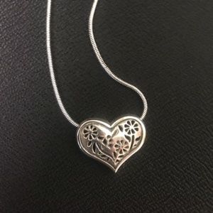 Brighton Heart Necklace with Floral cut outs